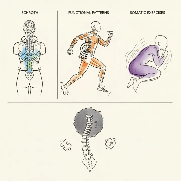 Schroth vs Functional Patterns vs Somatic Exercises: Which Works for Scoliosis?